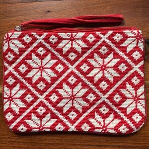 Lands’ End Needle Point Snowflake Pouch